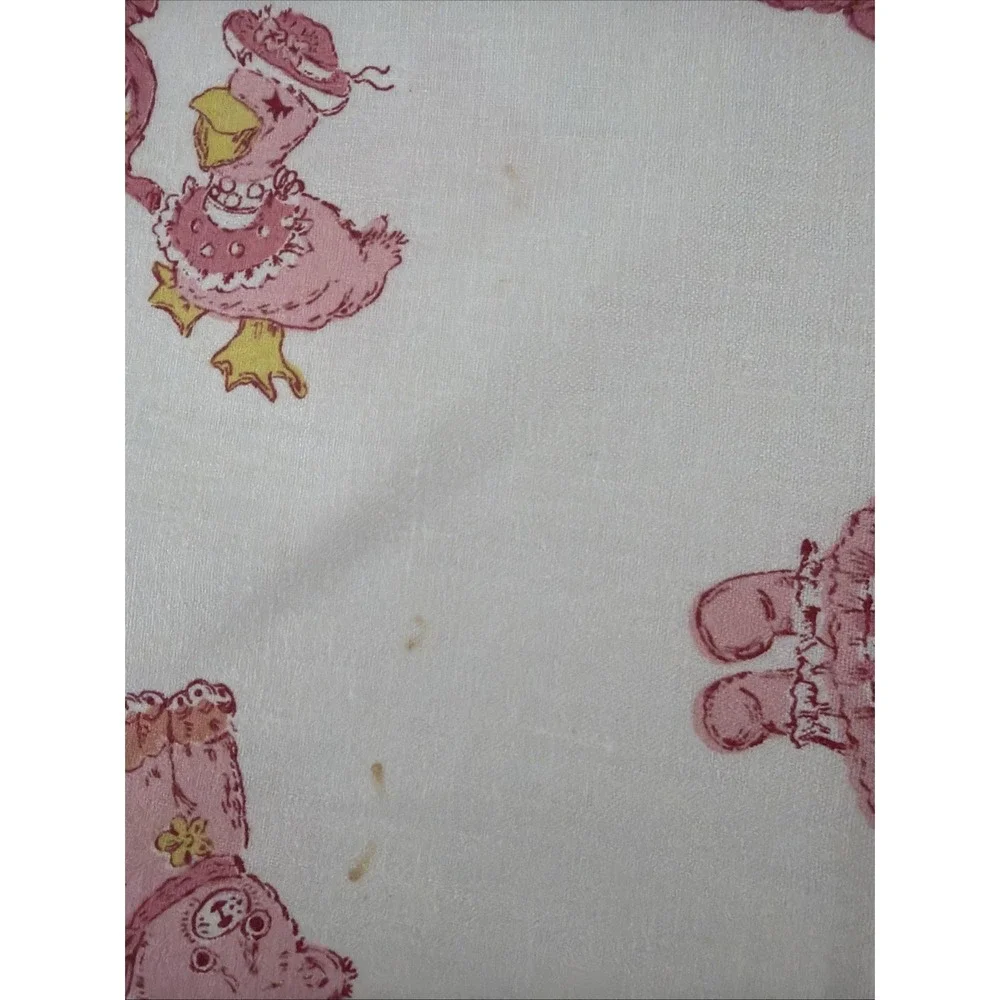 VTG Fabric Raggedy Ann‎ Andy Humpty Dumpty Scary Bunny Mother Goose Pink  65x36
